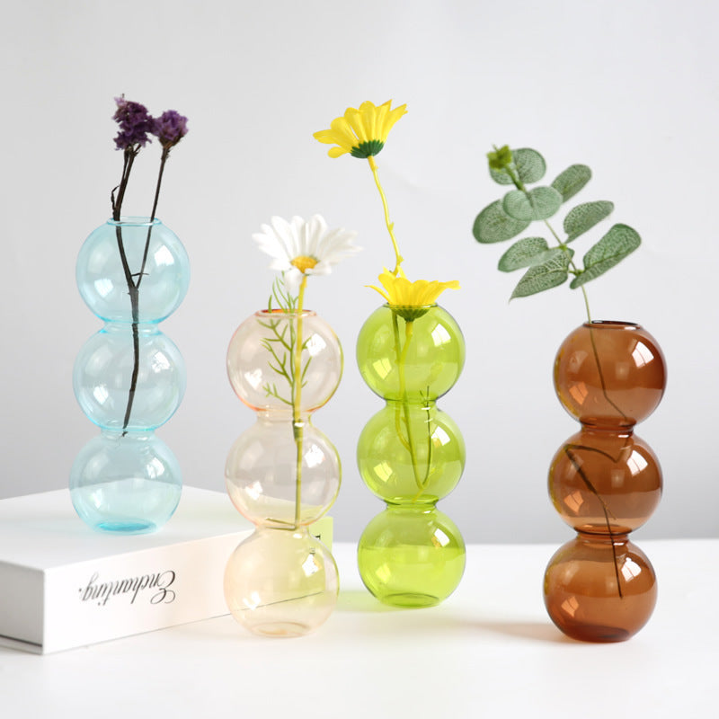 Stained Glass Bubble Vase Flower Arrangement - OSC