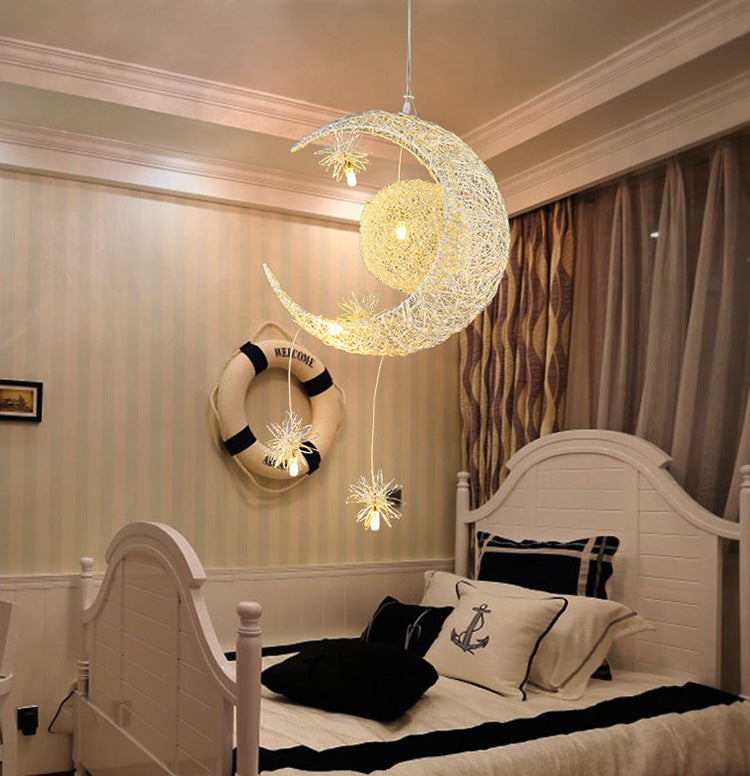 Aluminum Star & Moon Chandelier - OSC