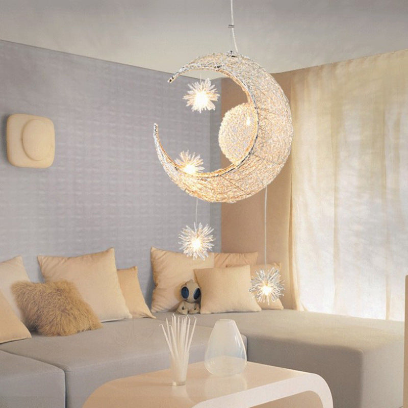 Aluminum Star & Moon Chandelier - OSC