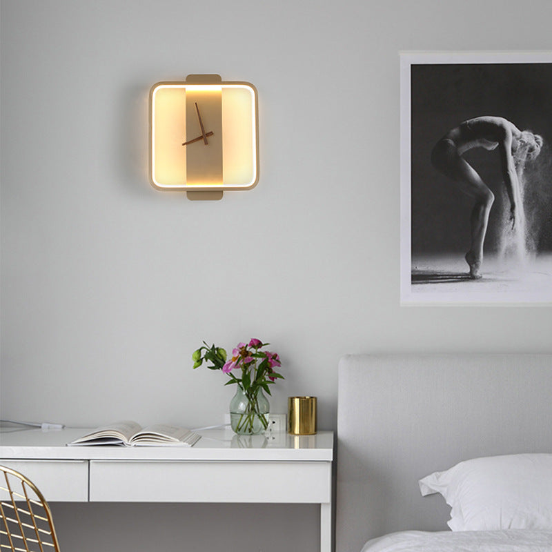 Nordic Bedside Wall Lamp with Clock Design - OSC