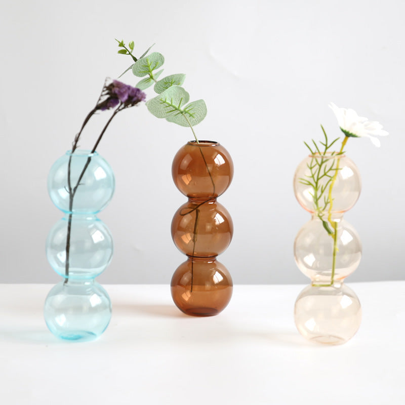 Stained Glass Bubble Vase Flower Arrangement - OSC